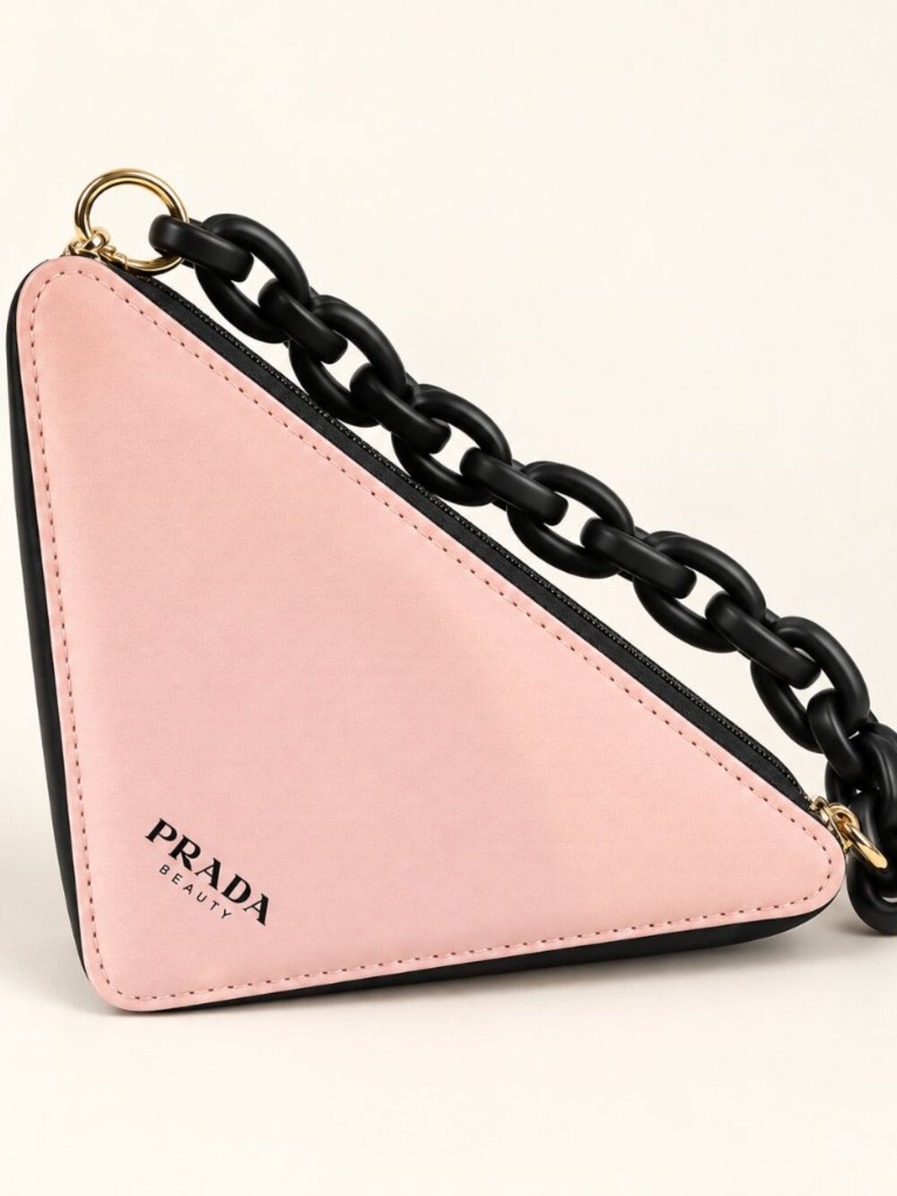 Prada Beauty Pink Triangle Pouch with Chain GWP 0879